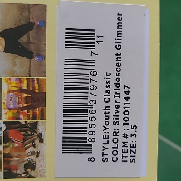 Tom's Youth Classic Silver Glimmer Glitter Espadrille - Picture 7 of 7